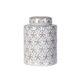 Small Palm Tree Lidded Jar