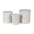 White Cotton Rope Lidded Baskets set of 3